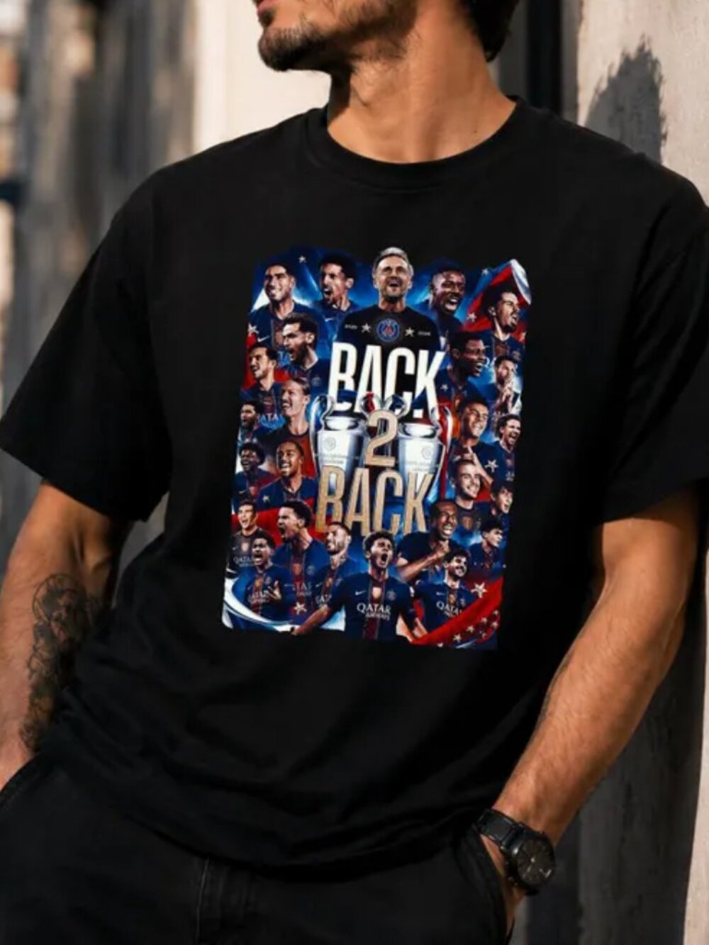 PSG Back-2-Back Champions League Winner Shirt 2025 2026,Paris Soccer Fan T-Shirt